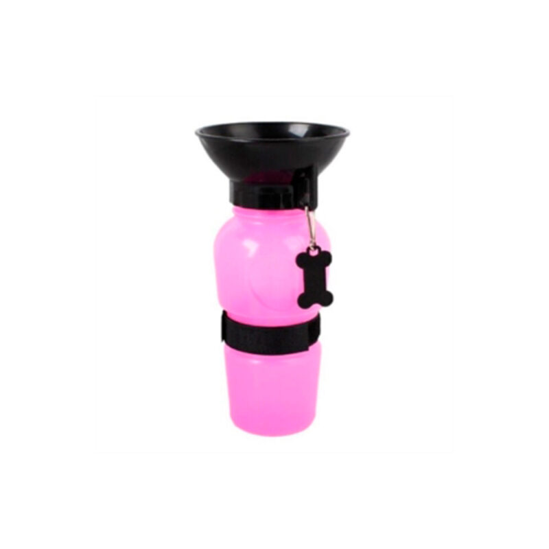 Bebedero con bol integrado rosa para perro