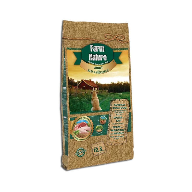 farm natura Buey con Verduras 12.5 Kg para perro