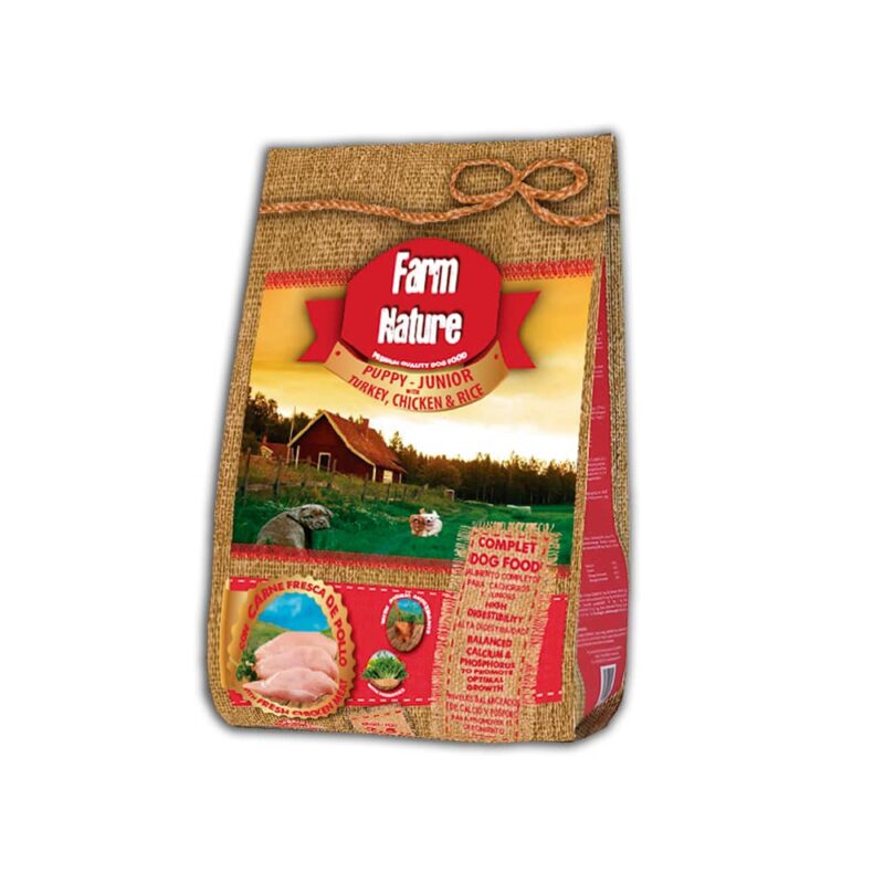 Farm nature Pavo y Pollo con Arroz Júnior 2.5 Kg perro cachorro