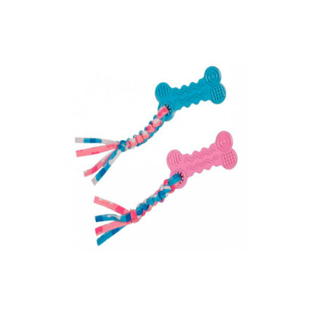 Juguete hueso azul cachorro tpr y cuerda