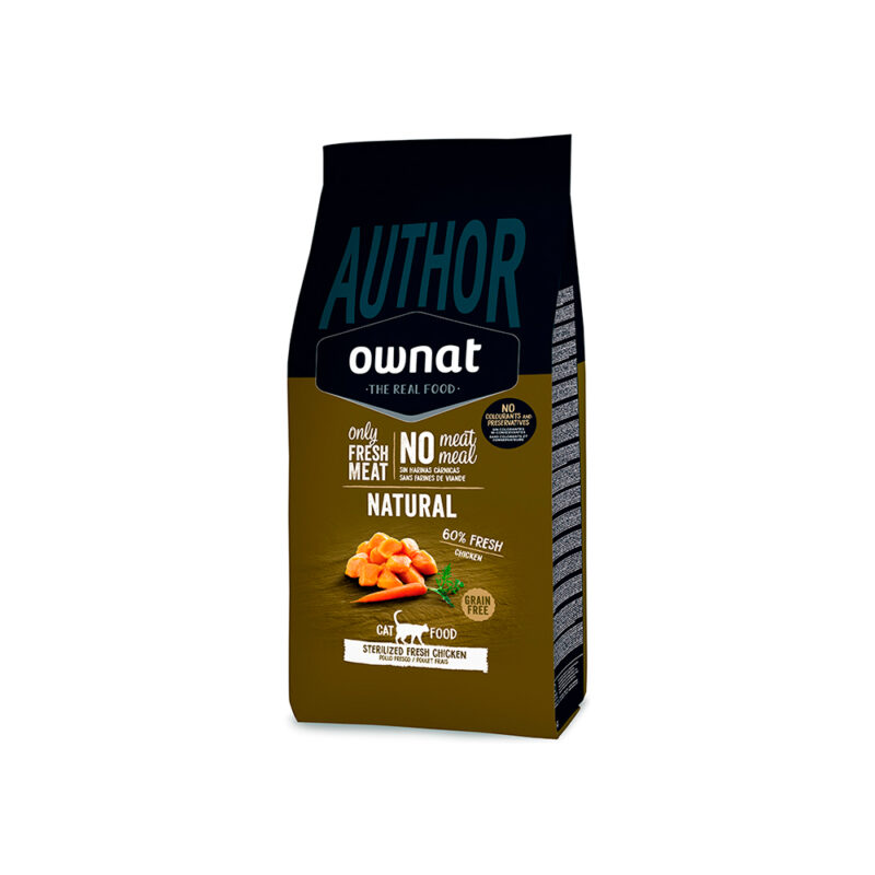 Ownat author gato grain free sterilised fresh chicken 3kg