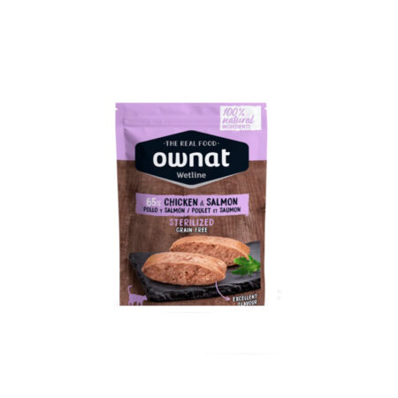 Ownat lata gato wetline sterilised chicken and salmon 85gr
