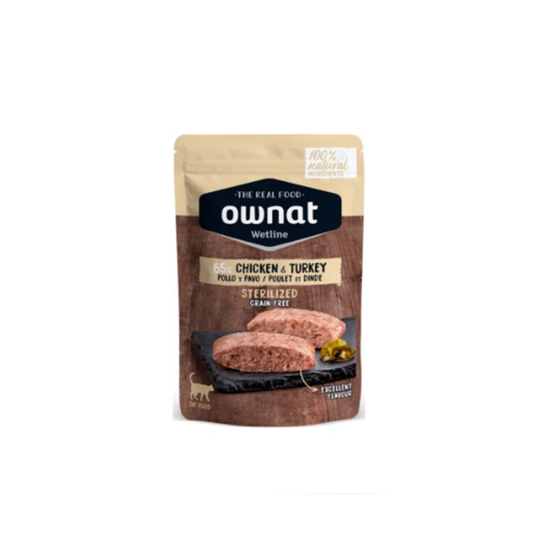 Ownat lata gato sterilisad chicken and turkey 85gr