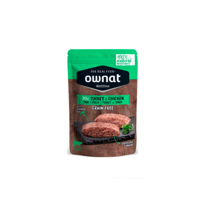 Ownat lata gato wetline turkey and chicken 85gr