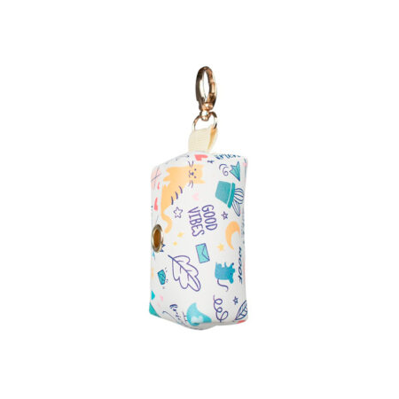 Porta bolsas doggy blanca con estampado