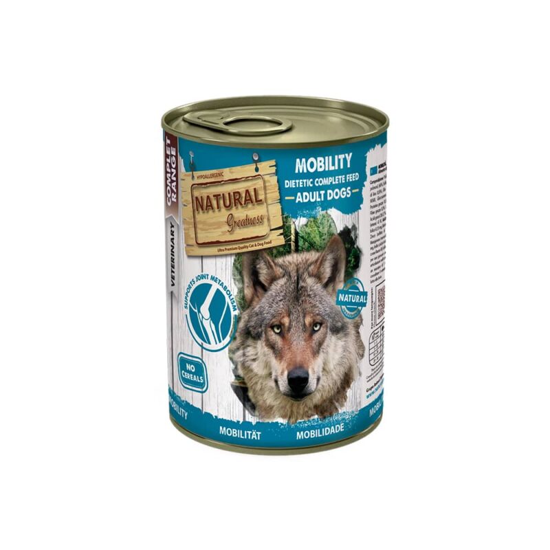 Lata natural greatness dieta veterinaria Mobility 400gr para perro