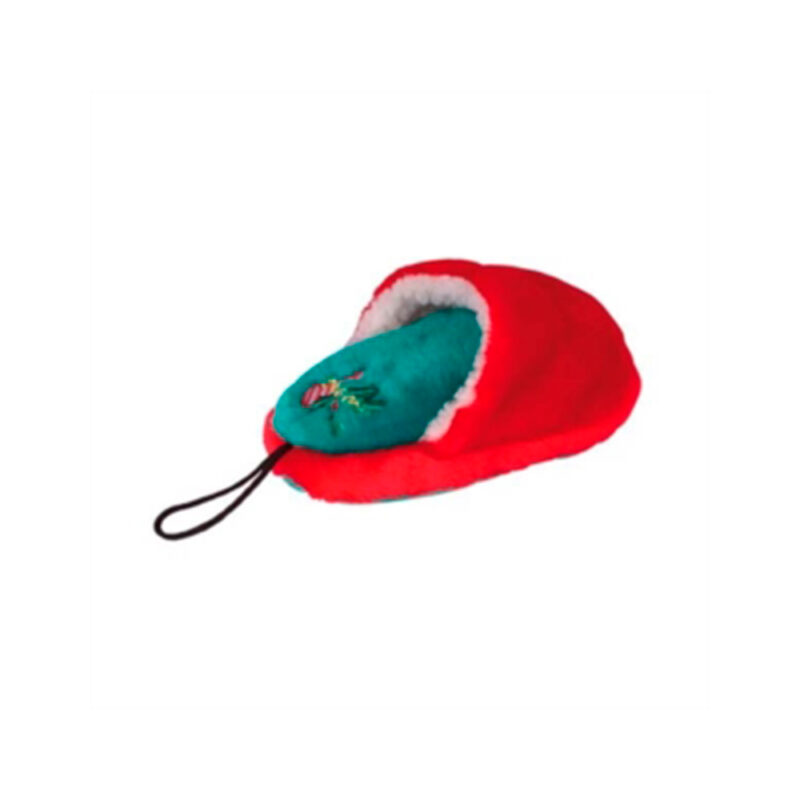 Peluche zapatilla roja de navidad con sonido para perro