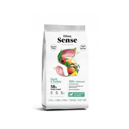 Dibaq sense perro grain free pato y pavo light y senior