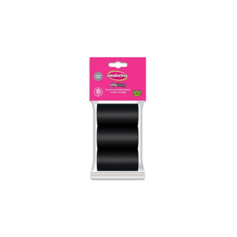 BOLSAS DE HECES INODORINA CITY BAG NEGRAS 3x20uds