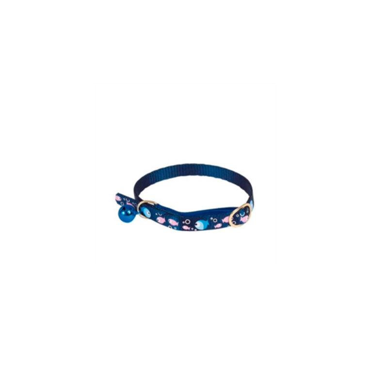 COLLAR DOOGY GATO 10mm 30cm BUBBLE FISH AZUL