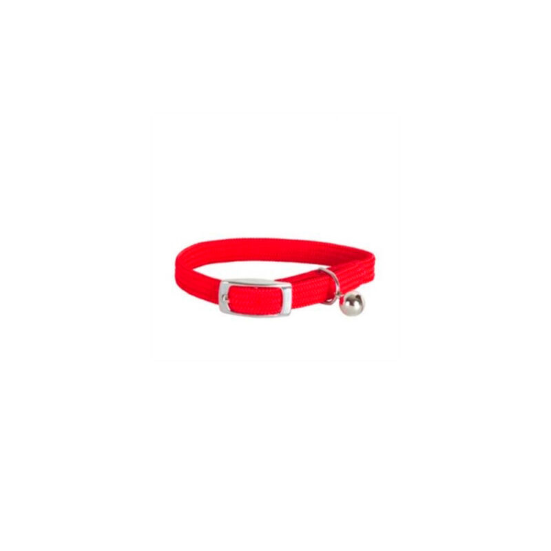 COLLAR DOOGY GATO ELASTICO ROJO CROMADO 28cm