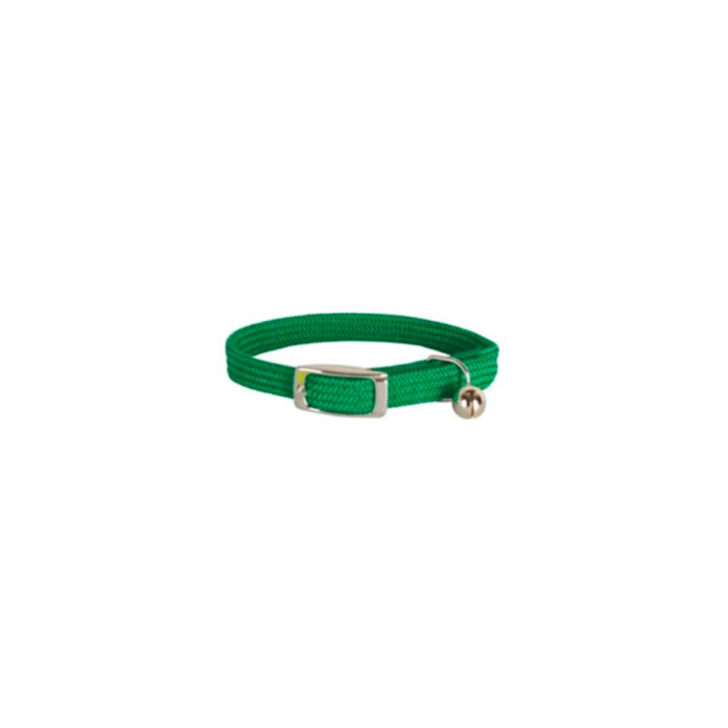 COLLAR DOOGY GATO ELASTICO VERDE CROMADO 28cm
