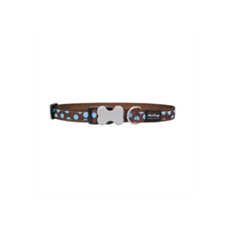 COLLAR RED DINGO FANTASIA MARRON CON PUNTOS AZULES