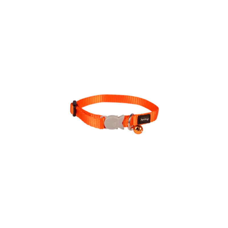 COLLAR RED DINGO GATO BASIC NARANJA 20-32cm x 12mm