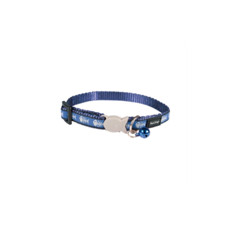 COLLAR RED DINGO GATO FANTASIA AZUL CON ESPINAS 20-32cm x 12mm