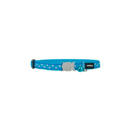 COLLAR RED DINGO GATO FANTASIA AZUL CON ESTRELLAS BLANCAS 20-32cm x 12mm