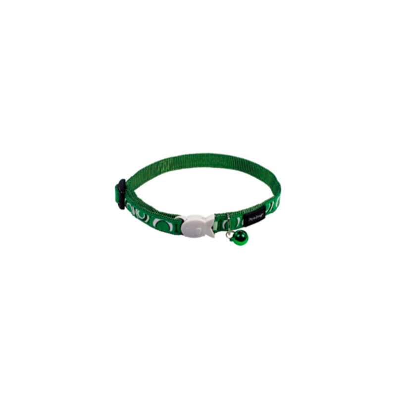 COLLAR RED DINGO GATO FANTASIA CIRCADELIC VERDE 20-32cm x 12mm