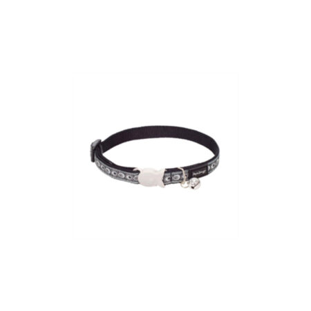 COLLAR RED DINGO GATO FANTASIA COSMOS NEGRO 20-32cm x 12mm