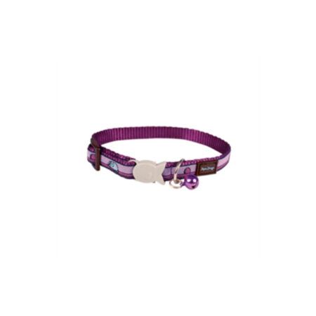 COLLAR RED DINGO GATO FANTASIA MORADO CON RATONES 20-32cm x 12mm