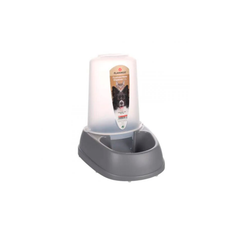 BEBEDERO -COMEDERO AUTOMÁTICO RAJA GRIS 2,5 LITROS
