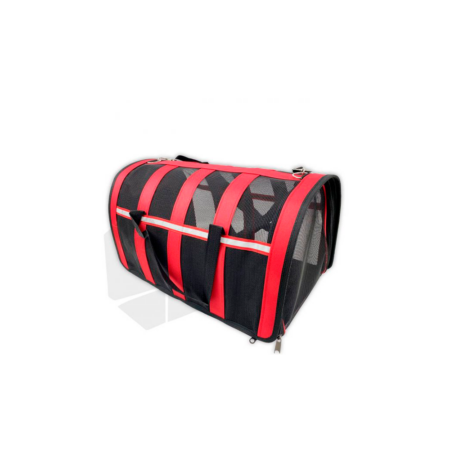 Bolso de transporte respirable en lona y rejilla 48 x 27 x 27cm rojo