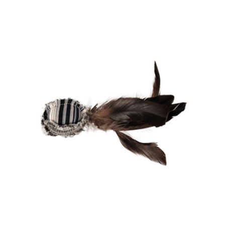Pelota con plumas negro-blanco