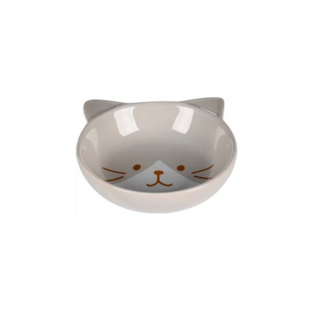 Plato cerámica en forma de cabeza de gato
