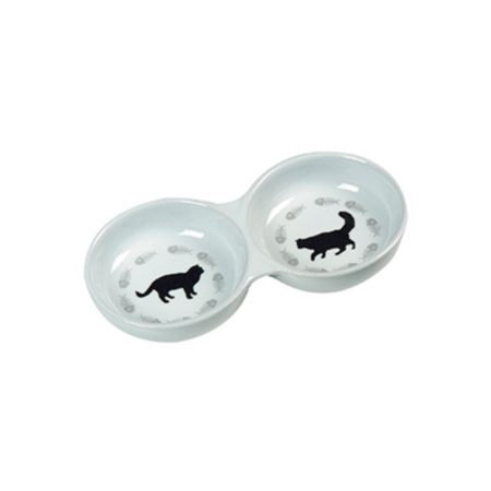 Plato doble para gato