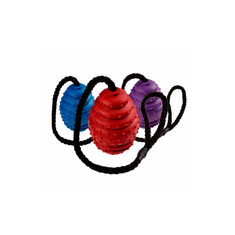 Rubber Oval Ball on a Rope Large 100mm