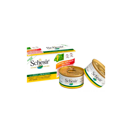 Schesir Latas Multipack Filetes de pollo con jamón 4x85g