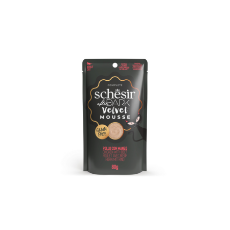 SCHESIR POUCH AFTER DARK VELVET POLLO CON TERNERA 80 GR