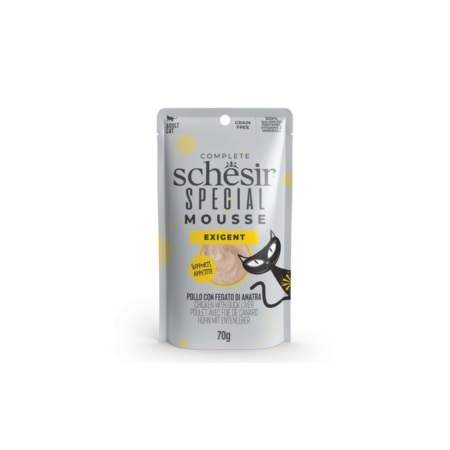 SCHESIR POUCH EXIGENT MOUSSE POLLO CON HIGADO DE PATO 70GR