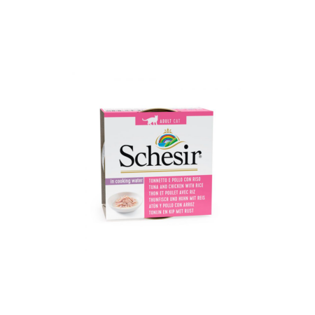 Schesir Lata Atún y filetes de pollo con arroz al natural 85g