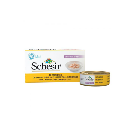 Schesir Latas Multipack Filetes de pollo al natural 6x50gr