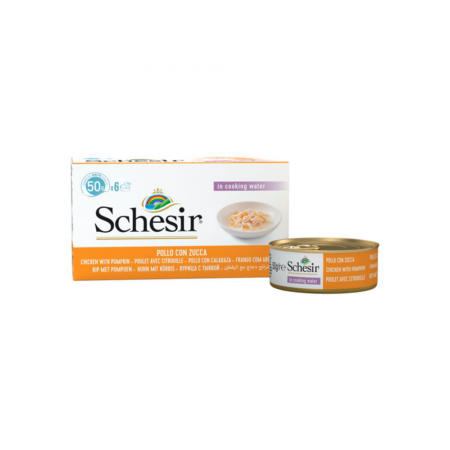Schesir Latas Multipack Filetes de pollo con calabaza 6x50gr