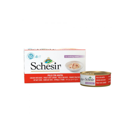 Schesir Latas Multipack Filetes de pollo con pato 6x50gr