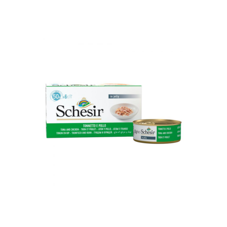 Schesir gato latas multipack atún y filetes de pollo 6x50gr
