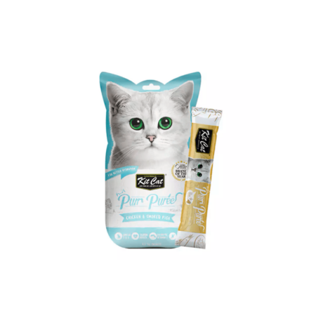 Kit Cat PurrPure Puré de Pollo y Pescado Ahumado para Gatos 60g