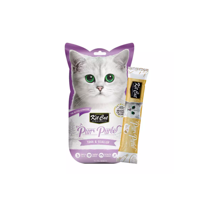 Kit Cat PurrPuree Puré Atún y Vieiras para Gatos 60g