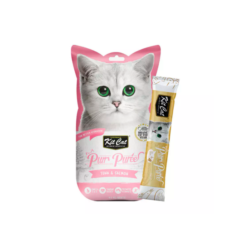 Kit Cat PurrPuree Puré de Atún y Salmón para Gatos 60g