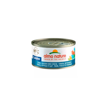 Lata almo nature gato HFC natural atún y pollo con queso 70G