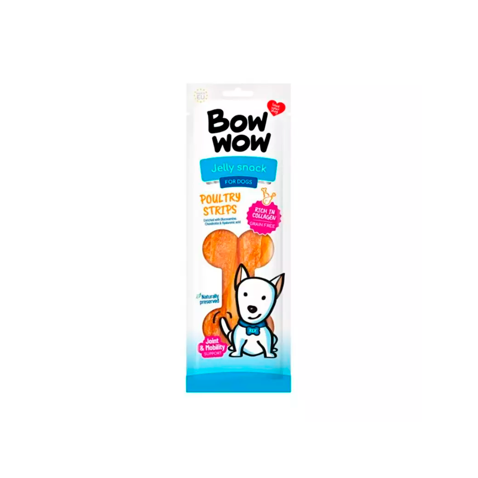 Bow wow tiras de colágeno poultry strips