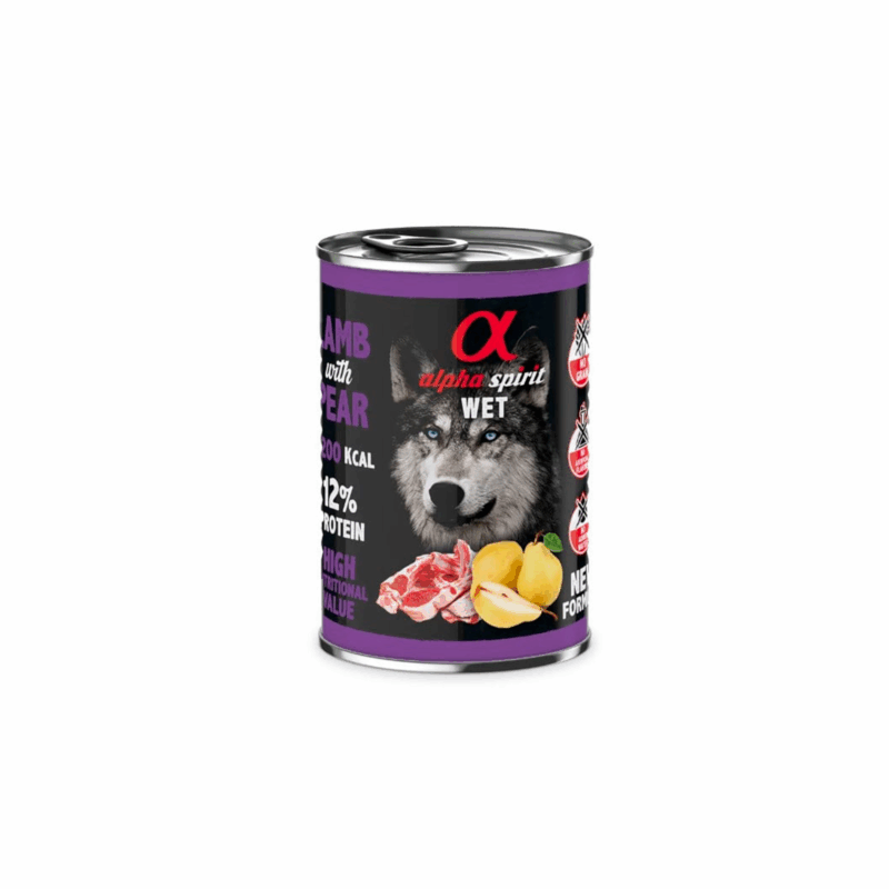 Lata Alpha Spirit Grain Free Cordero y Pera 400gr