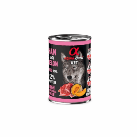 Lata alpha spirit grain free jamón y melón 400Gr