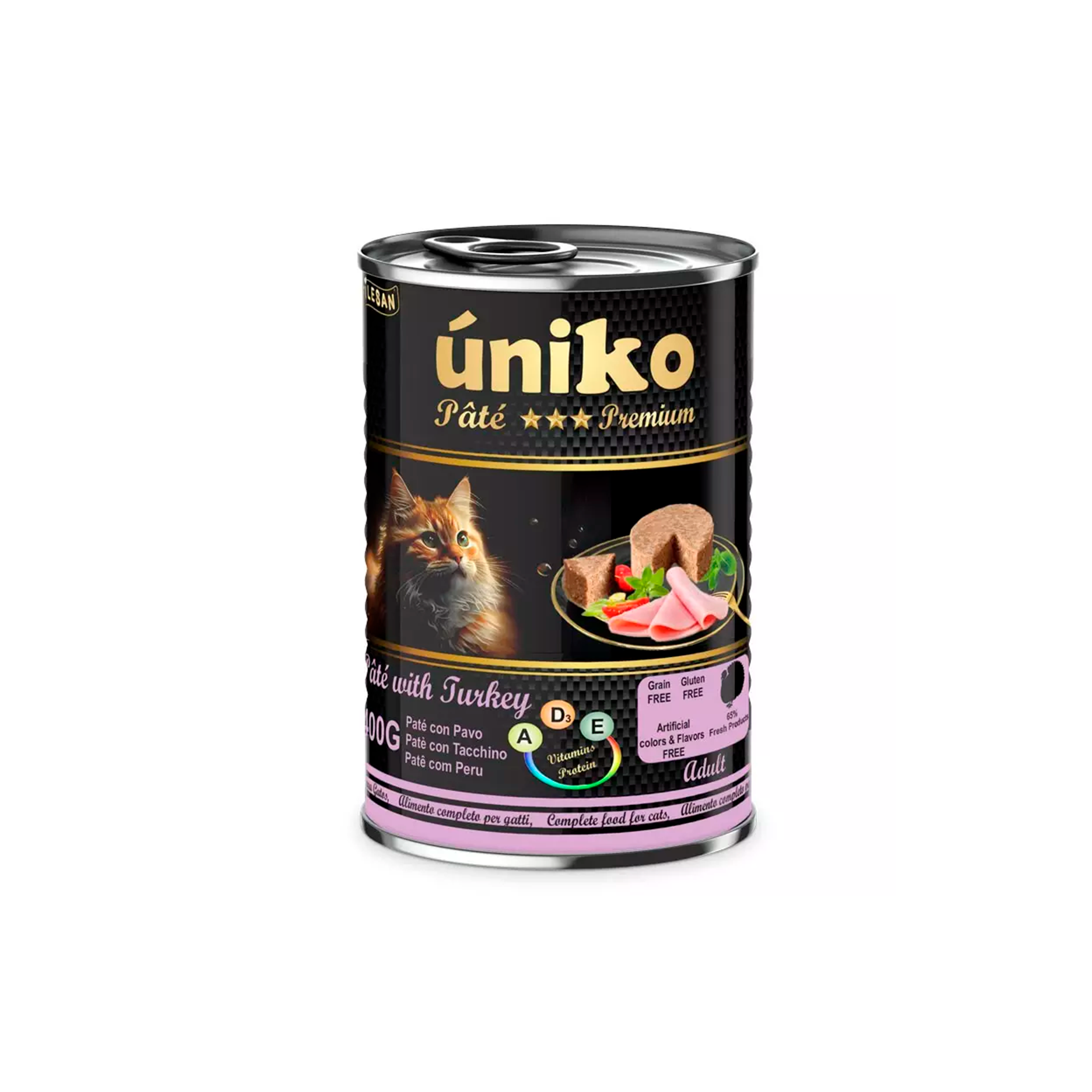 Lata úniko adult sabor a pavo para gatos 100 -400Gr - Imagen 2