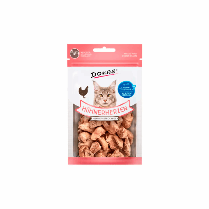 Dokas Corazones de Pollo Liofilizado para Gatos