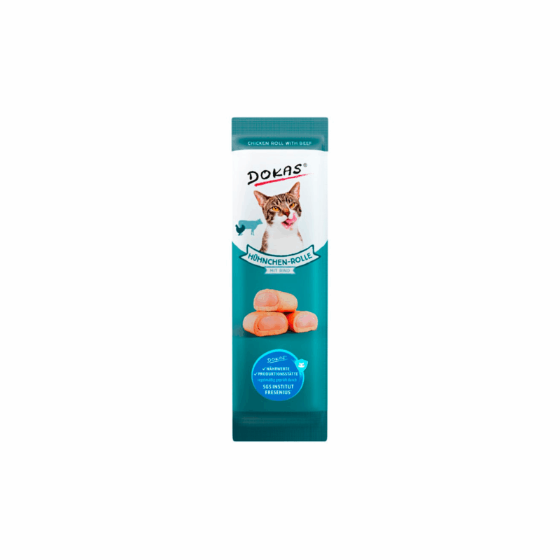 Dokas Mini Rollos de Pollo y Ternera para Perros 10g