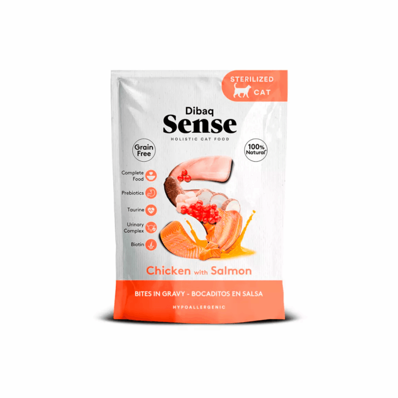 Dibaq Sense Grain Free Bocaditos en Salsa Pollo con Atún para Gatos Sobre 100g