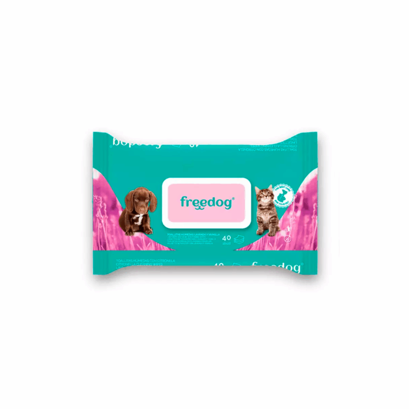 Freedog Toallitas Húmedas Lavanda & Vainilla Grande 40 Unidades