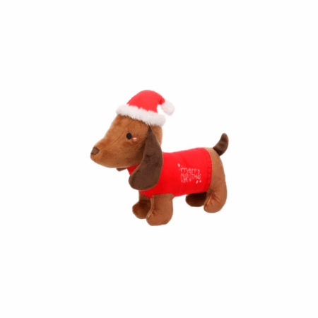 JUGUETE NAVIDAD PELUCHE TECKEL